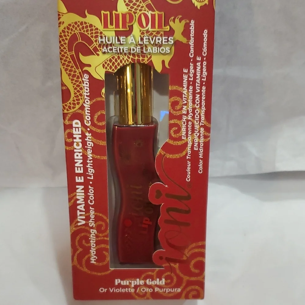 2pack vitamin E enriched hydrating sheer red and purple gold tinted lip oils new